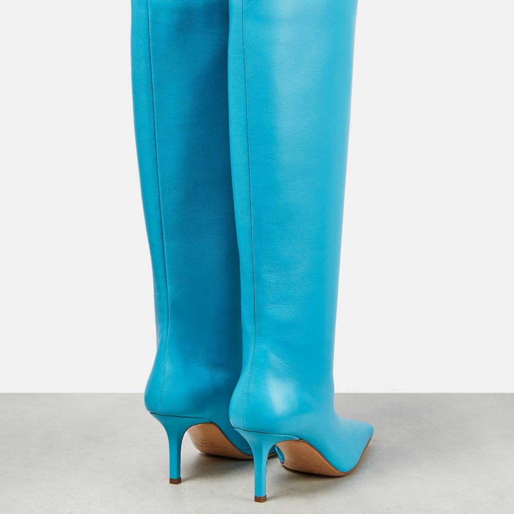 ACNE STUDIOS Blue leather boots size-7 - Picture 2 of 7